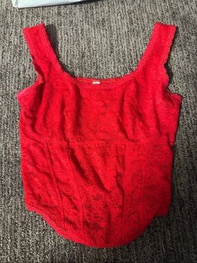 Victoria's Secret Red Lace Camisole Tank